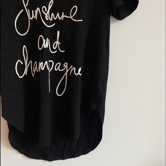 Lounge Tee - Sunshine and Champagne - B & W - Picture 2 of 6